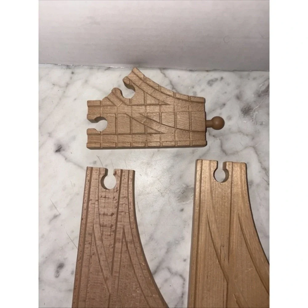 Thomas/Brio/Learning Lot Curved Switching Tracks‎ Wooden Trains Qty 3